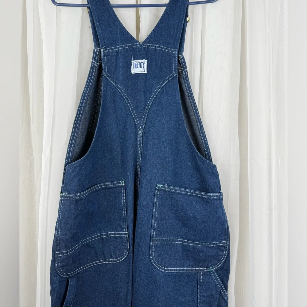 Vintage Liberty Denim Overalls Bib Carpenter Workwear Blue Cotton USA made - Picture 3 of 4